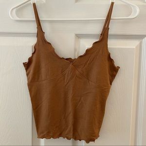 Dark tan slightly cropped tank top
